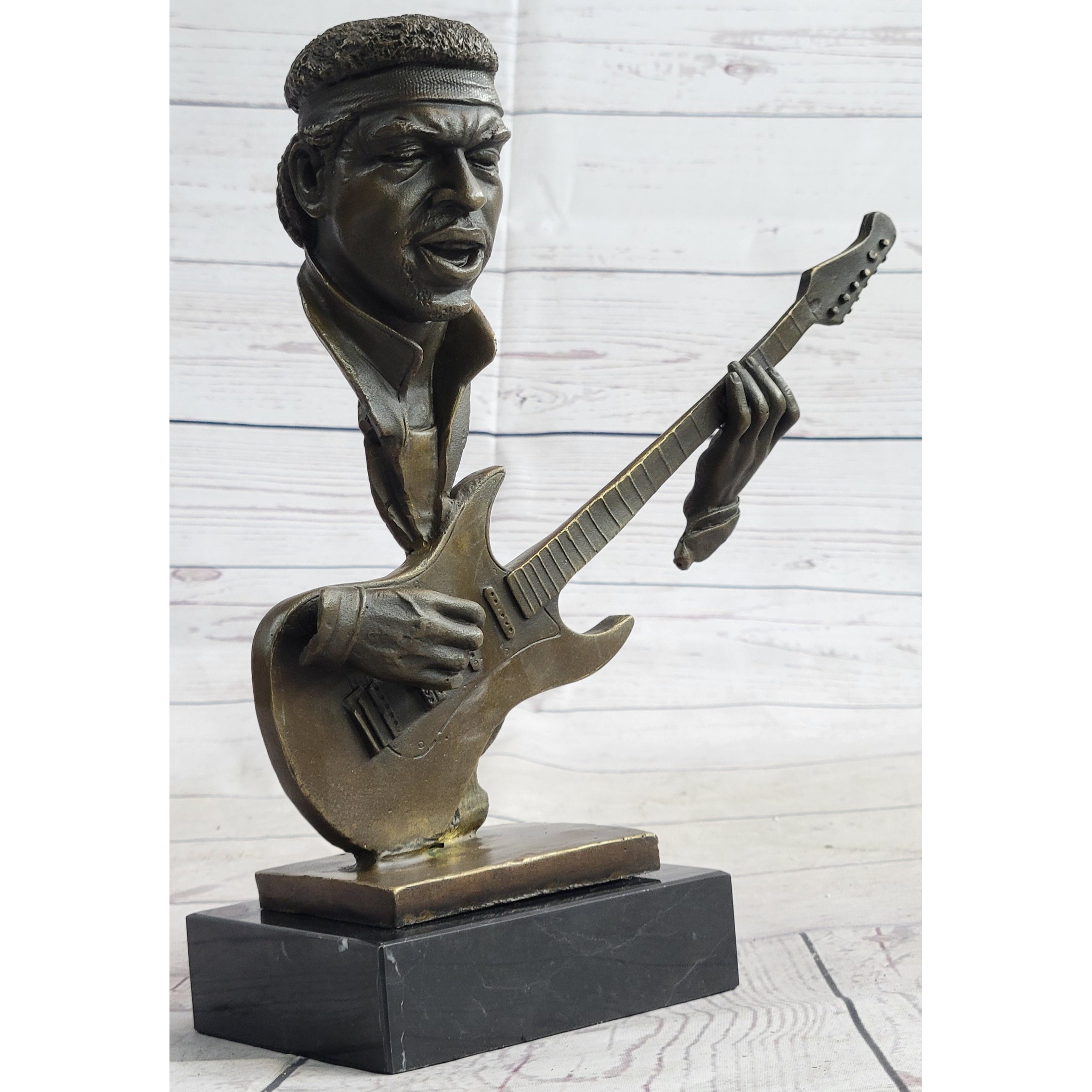 Jimi Hendrix Bronze Bust Sculpture Statue Collectible Art