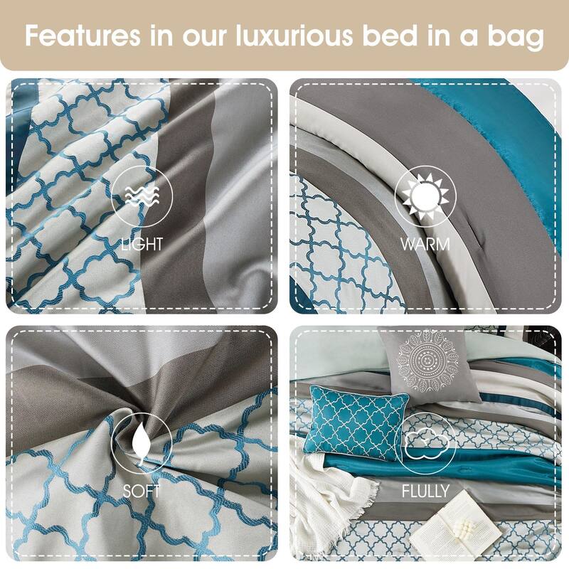 Nanshing Avalon Trellis 8-Piece Moroccan Print Comforter Set