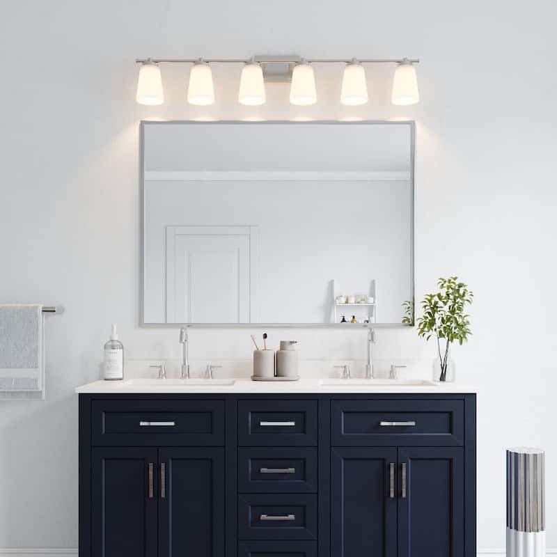 Acroma 6 - Light Steel Dimmable Vanity Light - 6-light