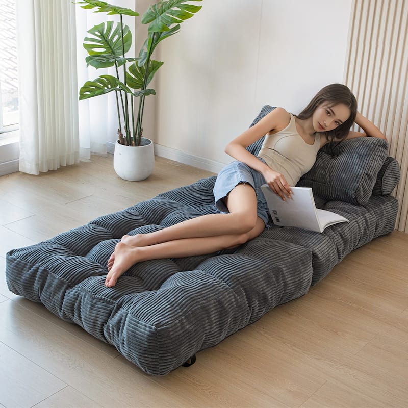 8"Corduroy Folding Couch Sofa Bed,Single