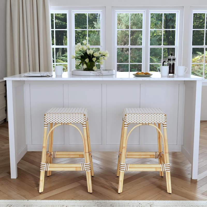 Robias Rectangular Rattan 30" Bar Stool