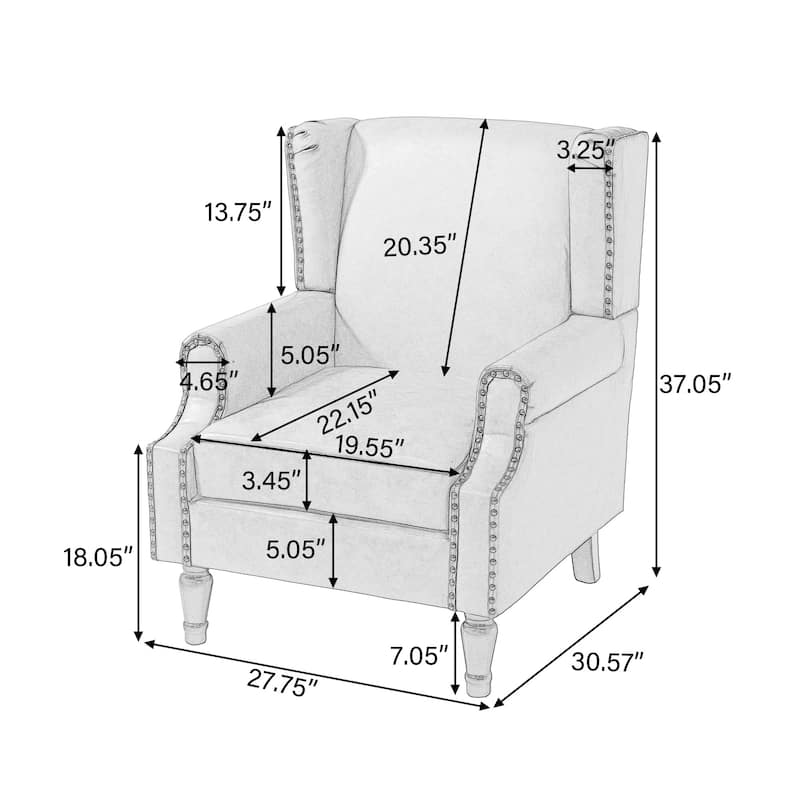 Set of 2 Patterned Upholstered Accent Chair for Living Room