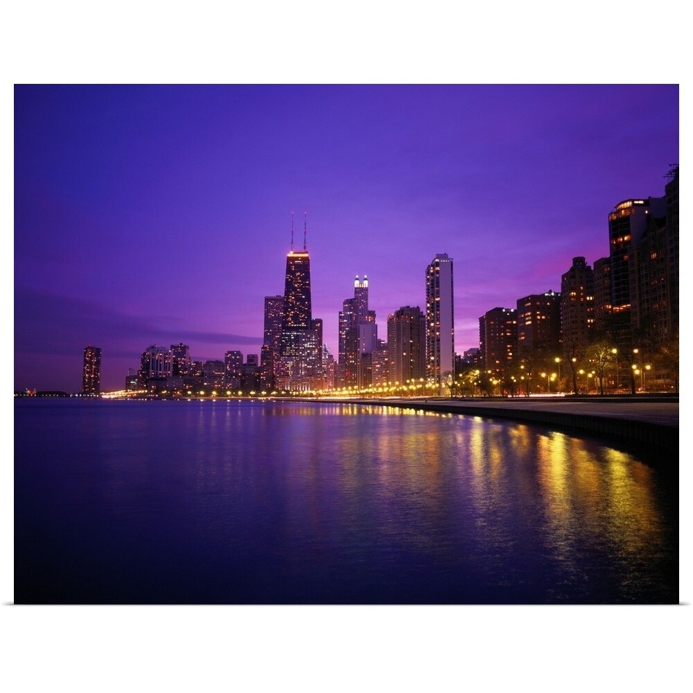 Usa Illinois Chicago Skyline And Lake Michigan Multi Color