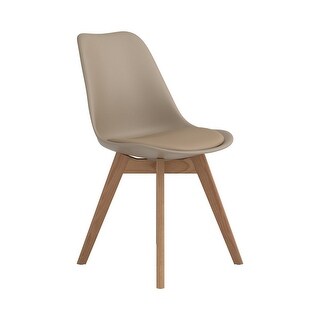 Fabric Dining Chair with Bucket Cushion Seat, Set of 2, Taupe Brown -  32.5 H x 19 W x 22 L Inches 