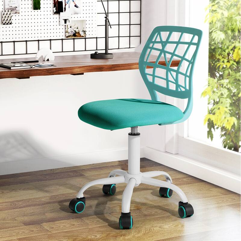 HomyLin Armless Home Office Task Chair Kids Desk Chair Mid-Back