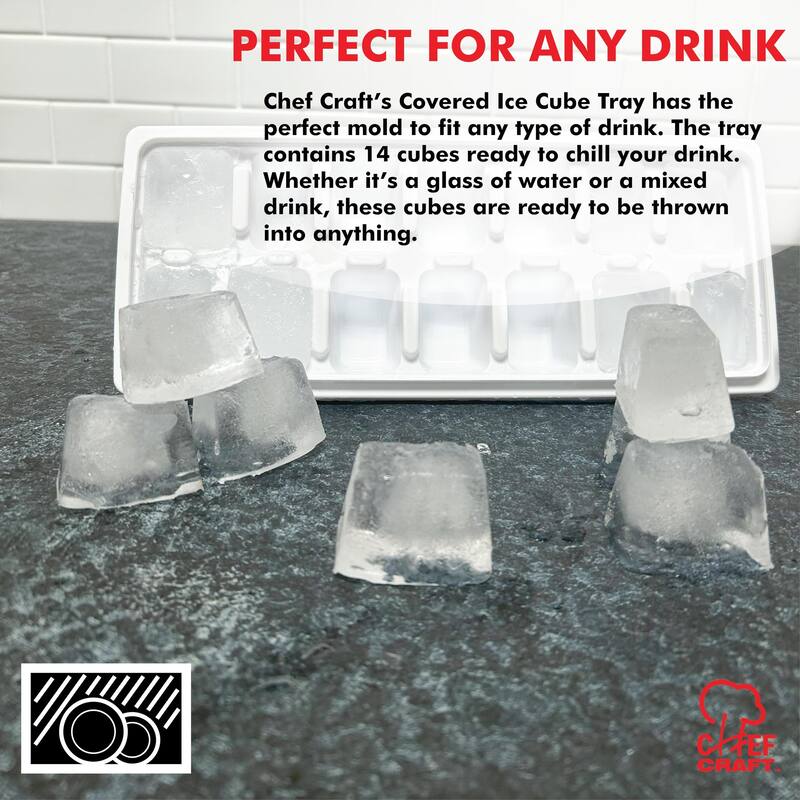 Chef Craft 14-Cube Covered Ice Cube Tray with Easy Fill Lid