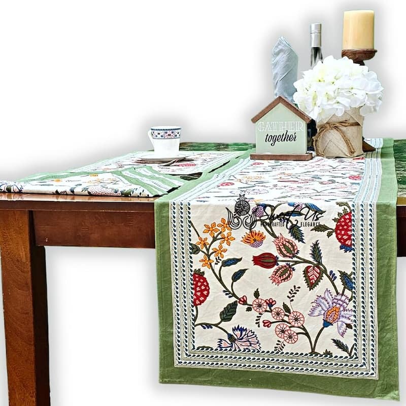Cotton Floral Berry Print Tablecloth Collection