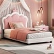 preview thumbnail 4 of 31, Upholstered Princess Bed with Crown Headboard