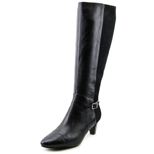 Cole Haan Sylvan Boot Women Pointed Toe Leather Black Knee High Boot