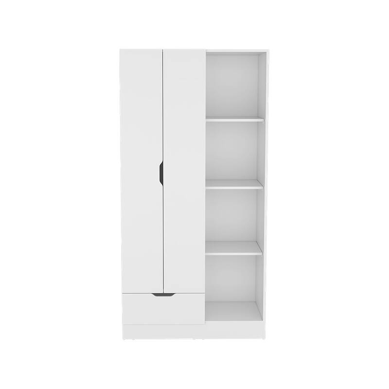 Armoire, Bedroom, four open storage shelves , White - White