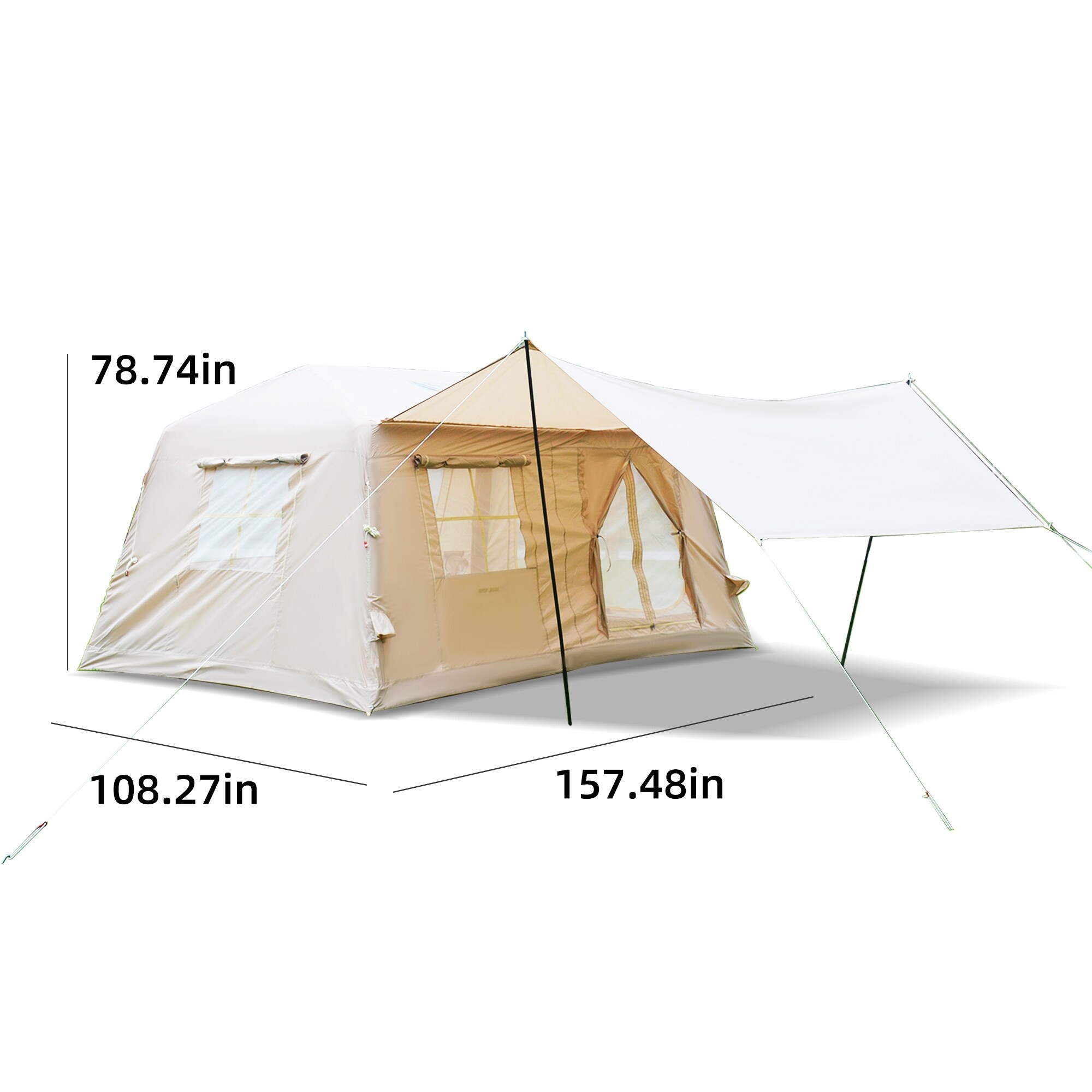 11 m ² Inflatable Tents for Camping, Blow Up Tent with Hand Pump