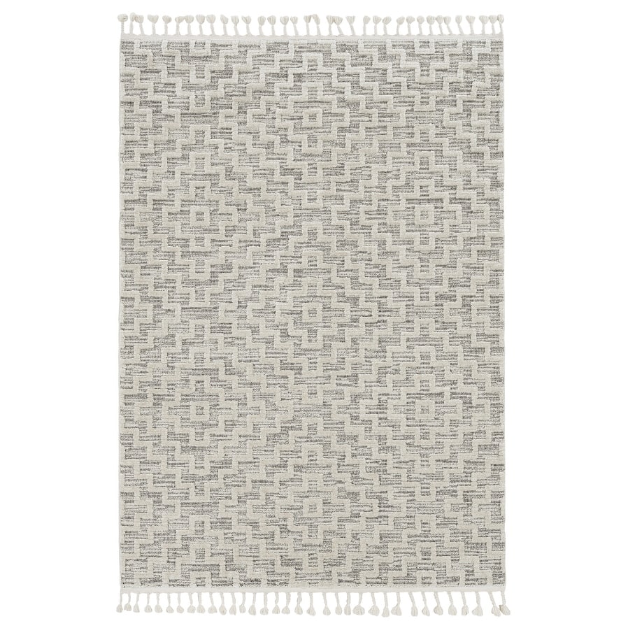 The Curated Nomad Roehamp Textured Moroccan Rug with Fringe