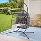 preview thumbnail 5 of 21, Outdoor Rattan Hanging Chair Patio Wicker Egg Chair