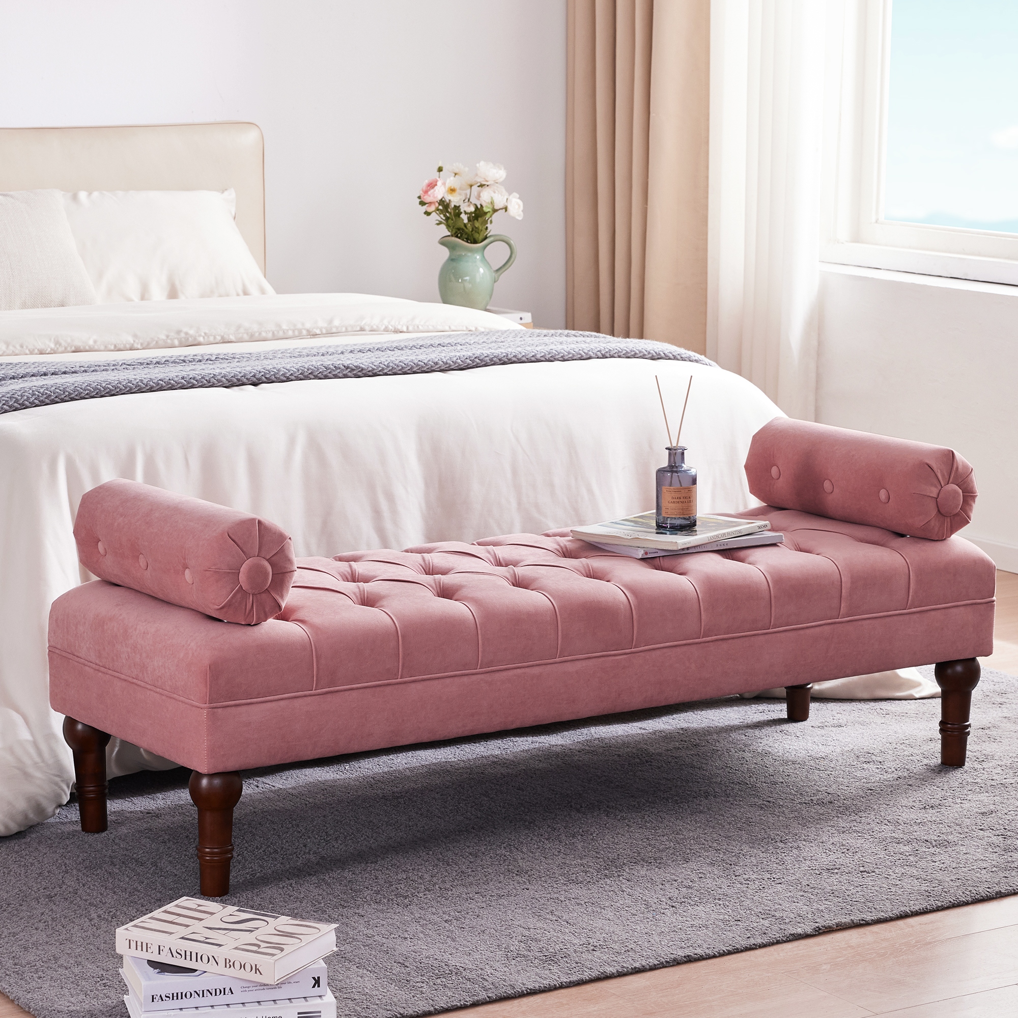 Pink sales bedroom bench