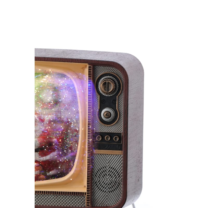 8.5" LED Lighted Santa Scene TV Christmas Globe with USB and Timer