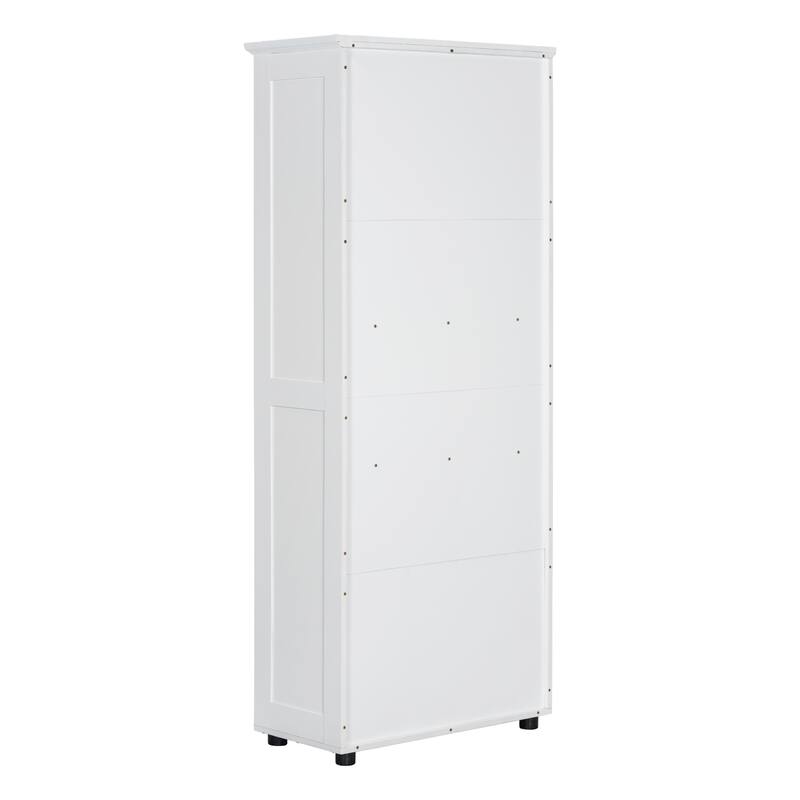 Bathroom Storage Cabinet with Double Doors, Waterproof Floor Cabinet Clothes Cabinet with Adjustable Shelves