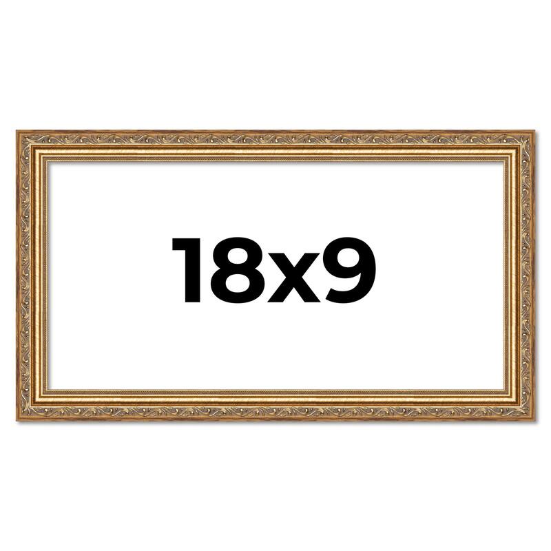 18x9 Frame Red Solid Wood Picture Frame Width 1.75 Inches | Interior Frame Depth 1 13/16 Inches