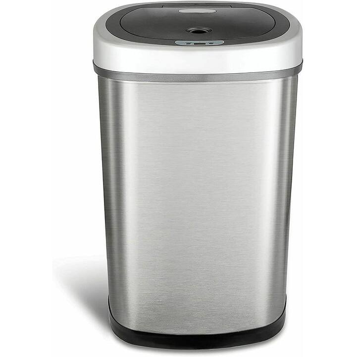NINESTARS DZT-50-9 Stainless Steel Motion Sensor 13.2-gal Trash Can