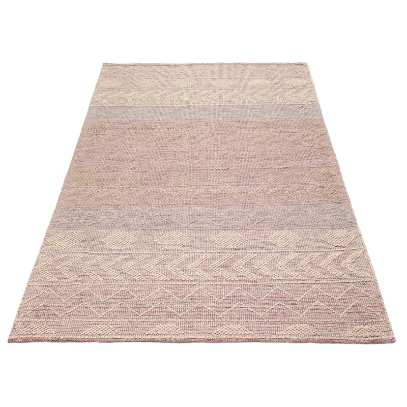 ECARPETGALLERY Braid weave Sienna Pink Wool Rug - 6'0 x 9'7