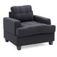 preview thumbnail 2 of 2, Solid Tufted Upholstered Accent Chair - 38" - Black