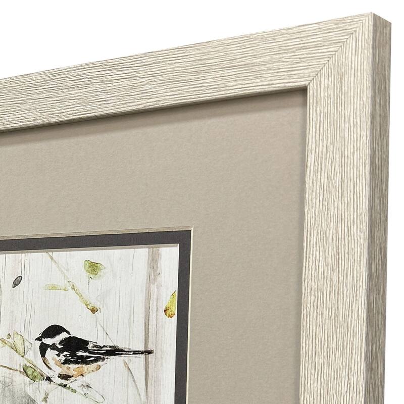 HomeRoots Set Of Two Heavenly Spring Distressed White Framed Wall Art