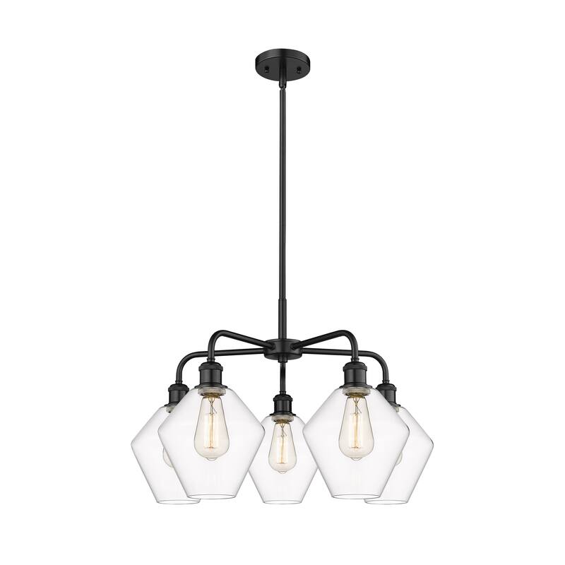 Innovations Lighting Cindyrella - 5 Light 8" Stem Hung Chandelier - Clear/Matte Black