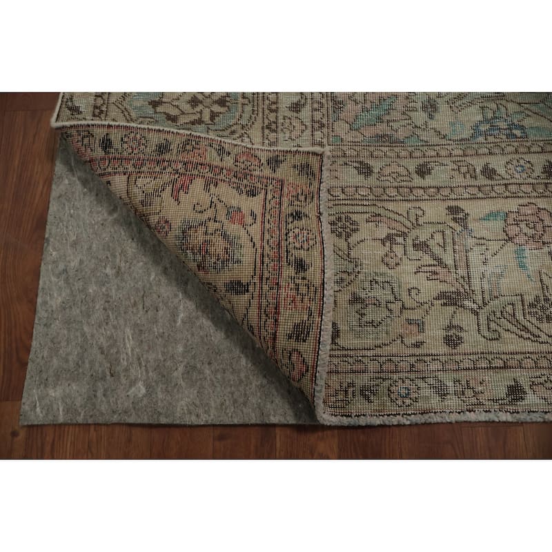Hand Knotted Oriental 100% Wool Carpet Traditional Floral Beige & Ivories Kashmar Area Rug - 12' 0'' X 9' 7''