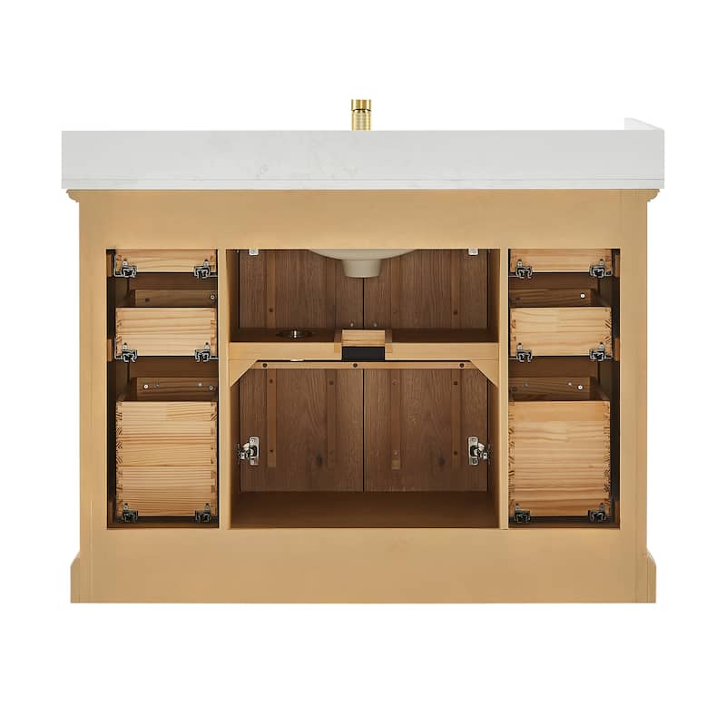Tokyo Bath Vanity with Quartz Stone Top without Mirror