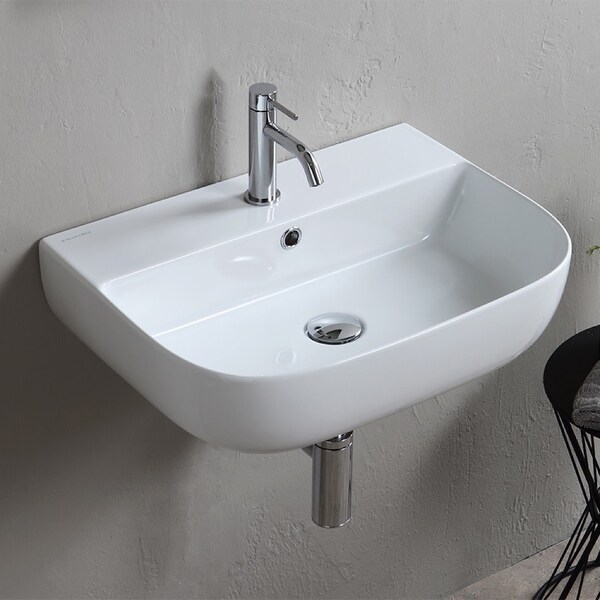 Nameeks Scarabeo 1811 Scarabeo Glam 22" Rectangular Ceramic Vessel or Wall Mounted Bathroom Sink with Overflow