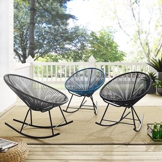 Corvus Sarcelles Modern Wicker Patio Rocking Chairs (Set of 2)