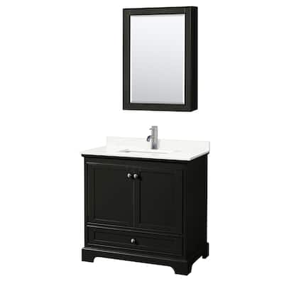 Wyndham Collection WCS202036S-QTZ-UNSMED Deborah 36" Free Standing