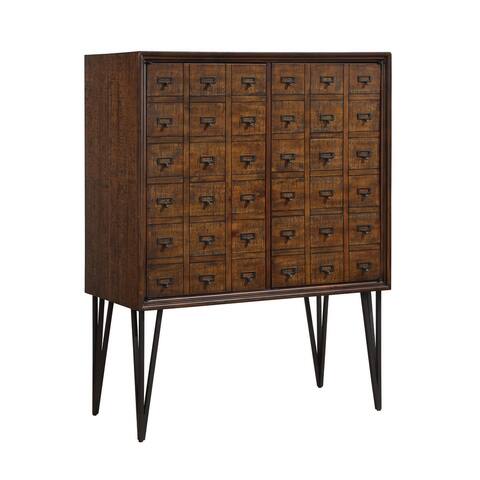 Somette Oxford Distressed Brown Two Door Bar Cabinet