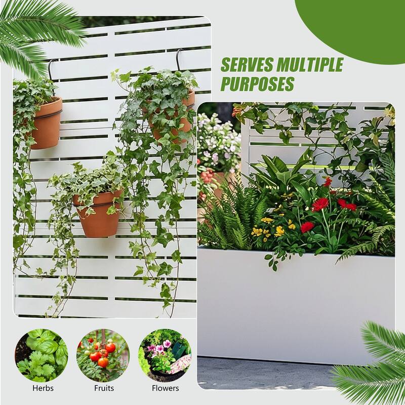 Galvanized Planter Box with Trellis & Privacy Screen