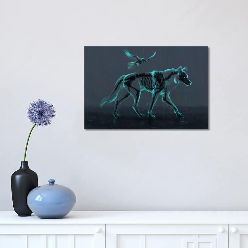 iCanvas "Wolf and Raven" by Jade Merien Canvas Print - 12x18x1.5