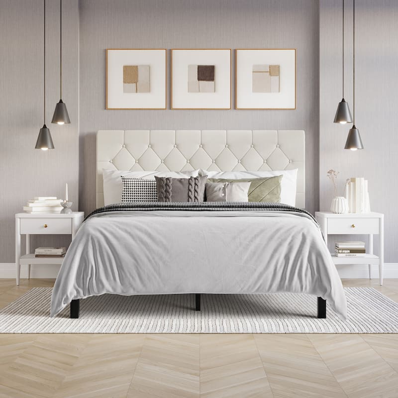 CraftPorch Chesterfield Diamond Design Button Tufted Upholstered Bed