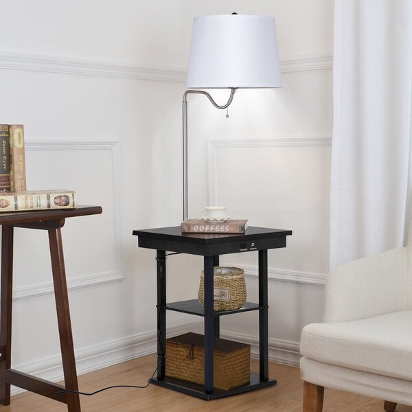 end table with built in lamp and usb