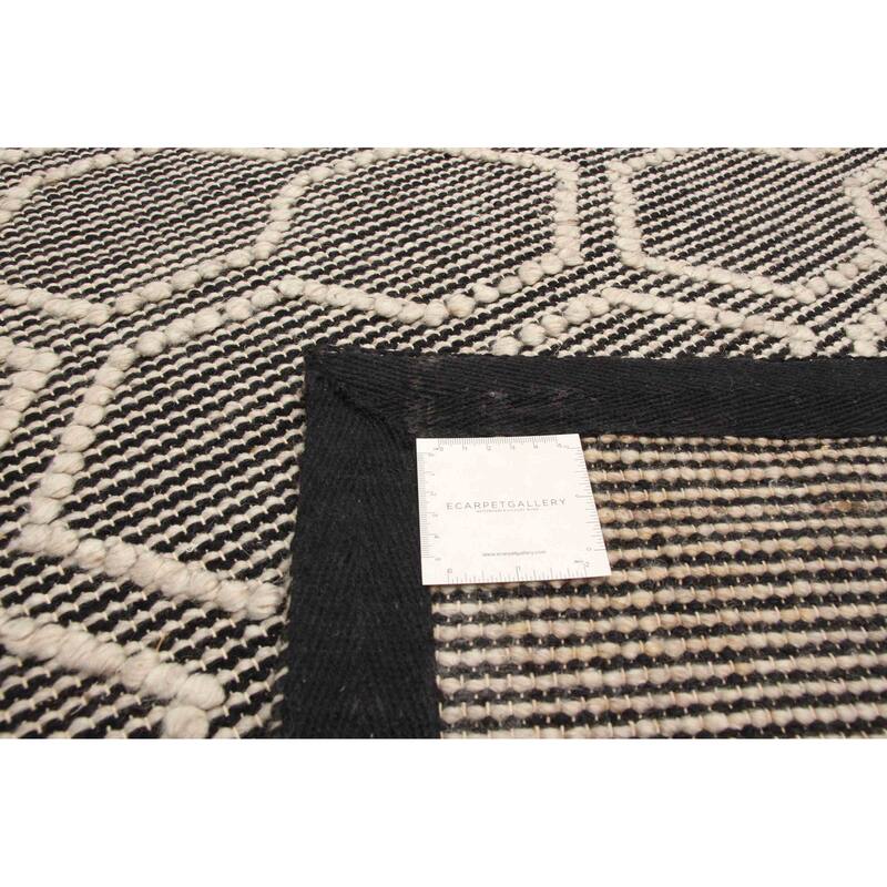 ECARPETGALLERY Braid weave Sienna Black Wool Rug - 5'1 x 7'4