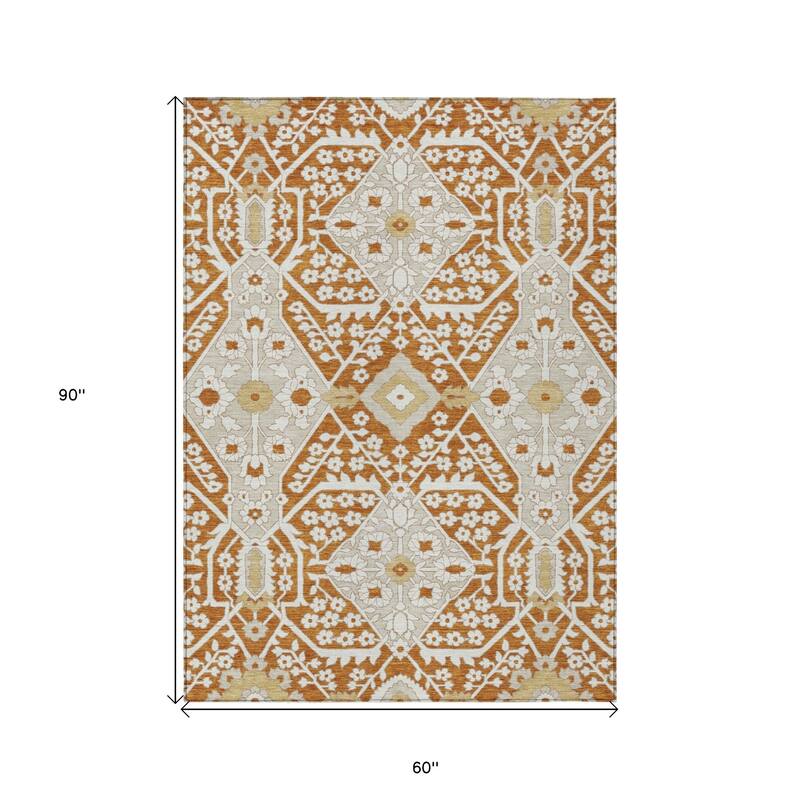 HomeRoots Floral Transitional Rectangle Outdoor Rug