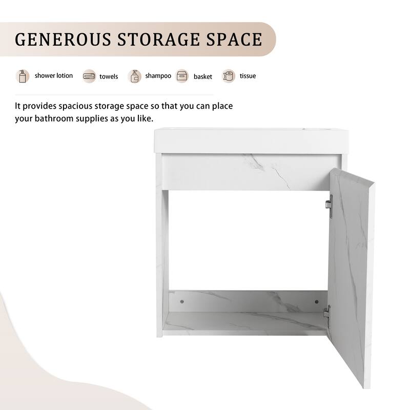 20'' Floating Wall-Mounted Bathroom Vanity with Resin Sink,Soft-Close Cabinet Door