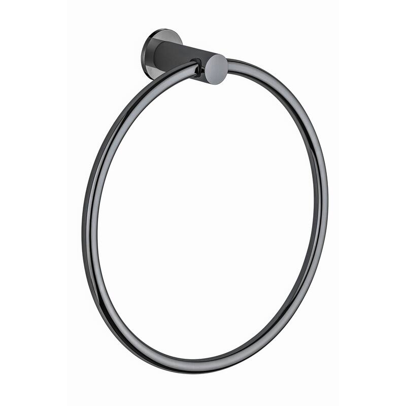 Round Collection Wall Mounted Bathroom Towel Ring - Matte Black