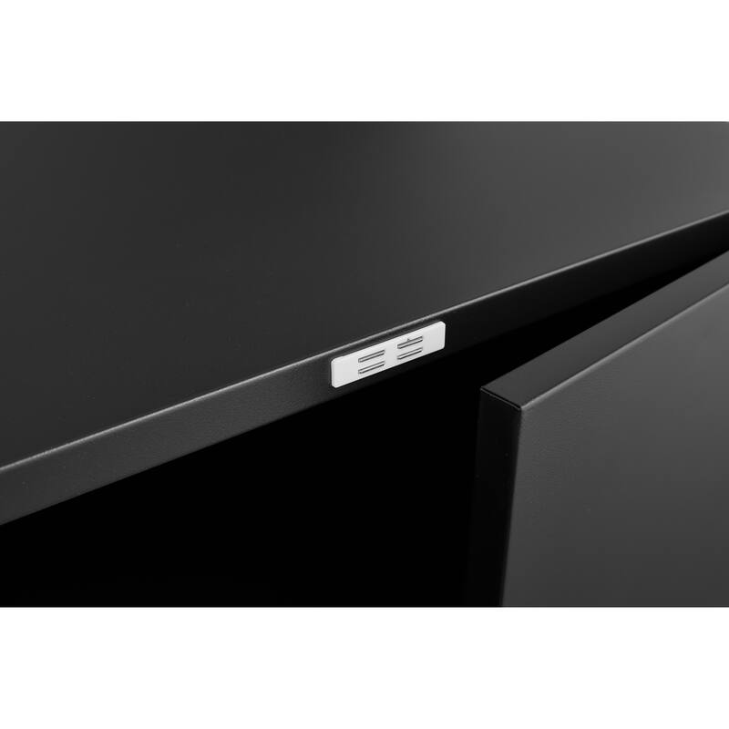 Anmytek Modern Rolling Storage Cabinet Mobile with Wheels Matte Black Accent Multi Purpose Organizer