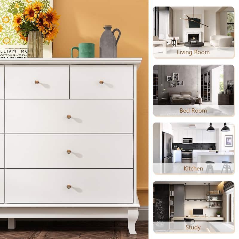 Lacquer Dresser 55.1"Wide Storage Chest Storage Dresser Bedroom