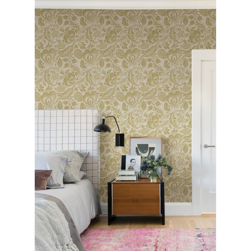 Scott Living Culver Mustard Jacobean Wallpaper