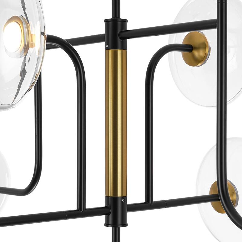 Art Deco 9-Light Sputnik Glass Dimmable LED Chandelier