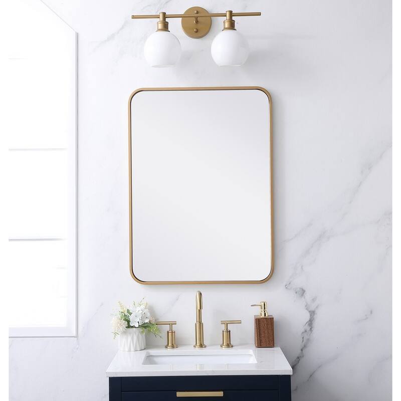 Ezra Soft Corner Metal Rectangular Mirror