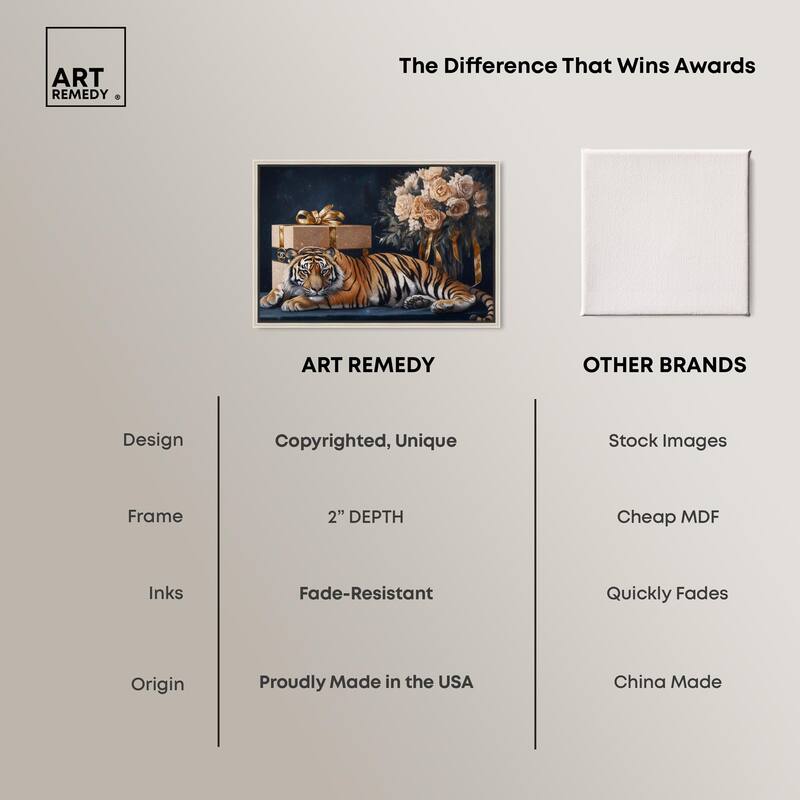 Tiger Glam Gift Boxes Canvas by Art Remedy
