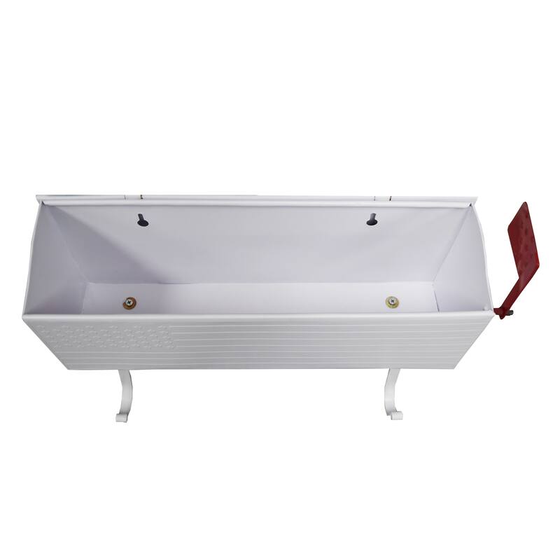 Patriotic Metal Wall Mounted Mailbox with Outgoing Mail Flag and