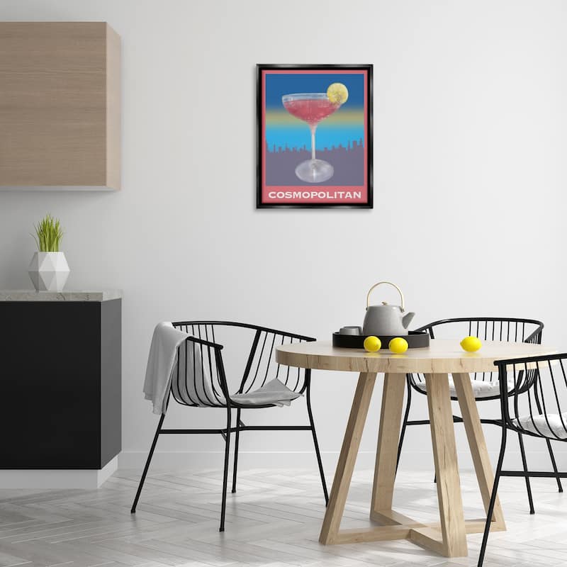 Stupell Cosmopolitan over Cityscape Framed Floater Canvas Wall Art Design By Matthew Piotrowicz