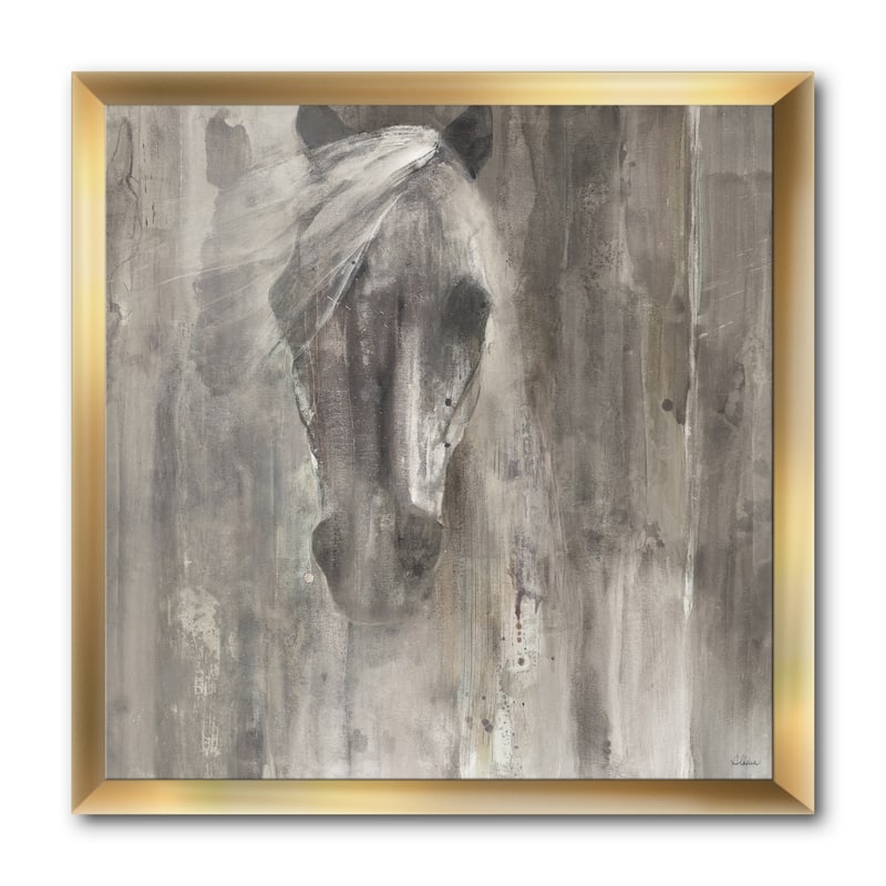 Designart "Farmhouse Horse" Modern Farmhouse Framed Art Print