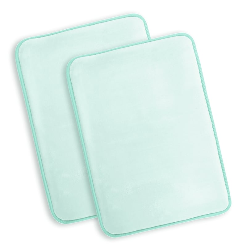 Clara Clark Ultra Soft Plush Bathroom Rug - Non-Slip, Velvet, Memory Foam Bath Mat - Set of 2 - Set of 2 (17x24) - Aqua